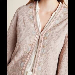 Anthropologie Bl^nk London Boho embroidered Cardigan